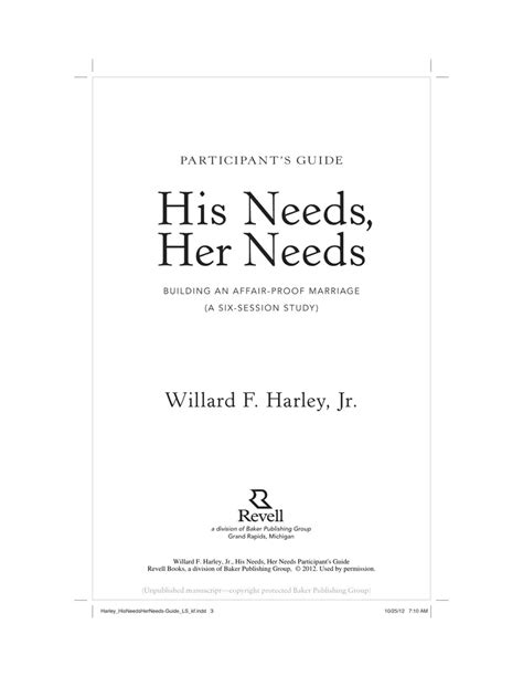 His And Her Needs