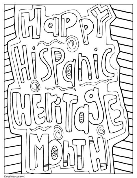 Hispanic Heritage Month Classroom Doodles Hispanic Heritage Coloring Pages - Hispanic Heritage Coloring Pages