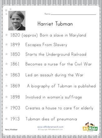Historical Heroes Harriet Tubman Worksheet Education Com Harriet Tubman Activities For First Grade - Harriet Tubman Activities For First Grade