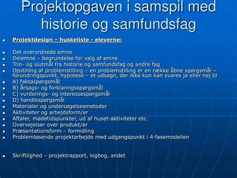 Historie Eksamen Metode