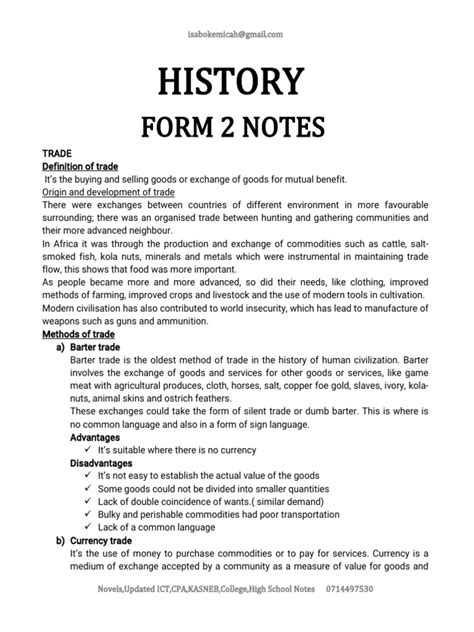 history klb form 2 notes