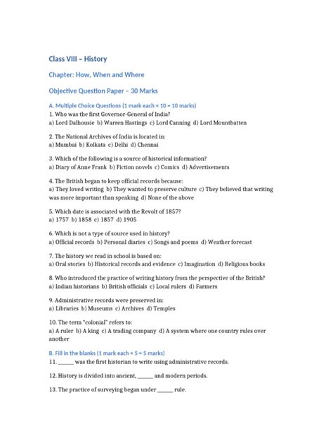 History Objective Questions