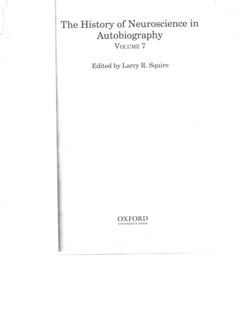 history of neuroscience in autobiography volume 78