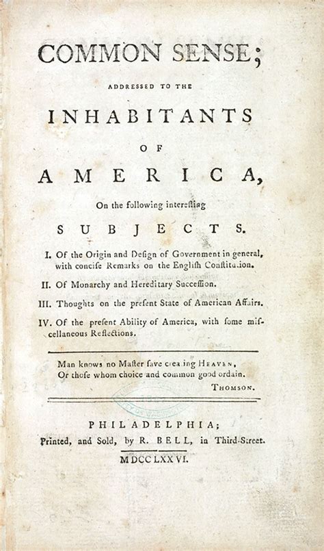 history of thomas paines common sense