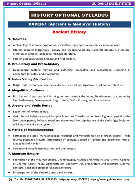 History Optional Syllabus