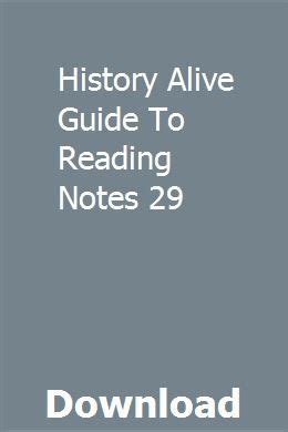 Read History Alive Guide To Reading Notes 29 