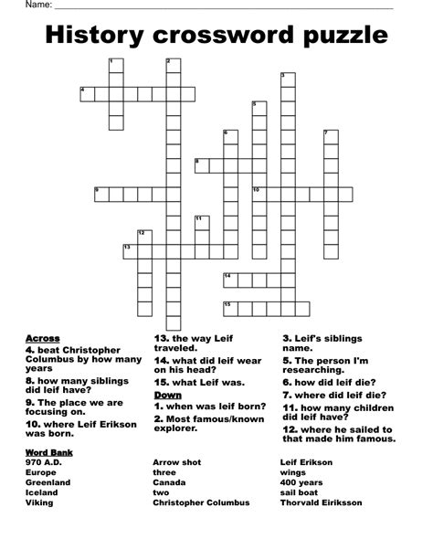 Read History Crossword Puzzles And Answers 