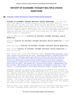 Full Download History Of Economic Thought Multiple Choice Questions 