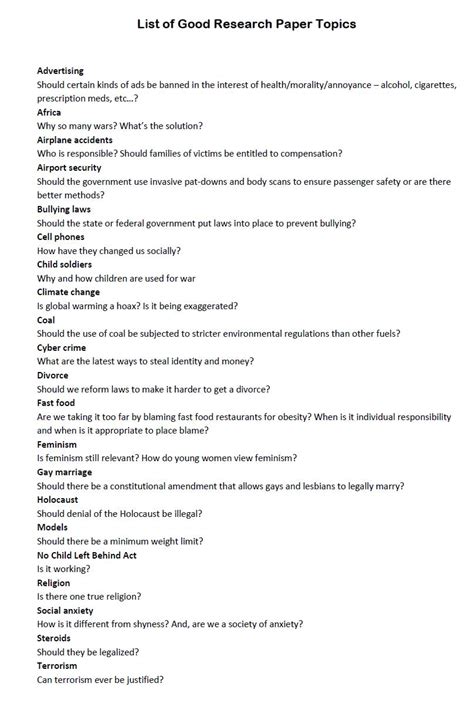 Download History Paper Topics List 