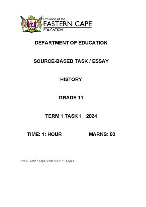 Full Download History Term 1 Test Caps Grade 12 Question Paper 