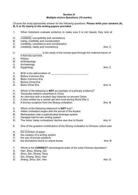 Read History Test Paper Secondary 1 