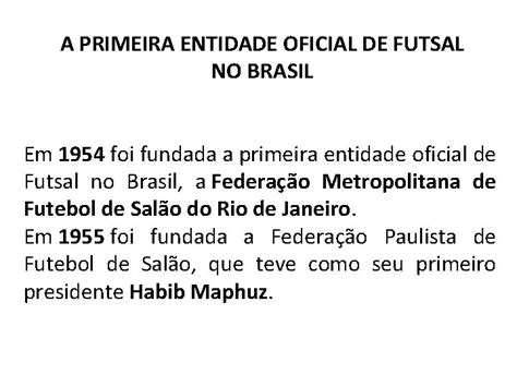 História Do Futsal