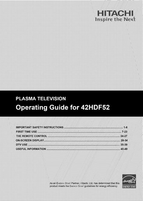 Full Download Hitachi 42Hdf52 Guide 