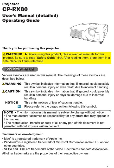 Read Hitachi Cp Rx80 User Guide 