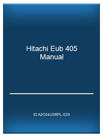 Full Download Hitachi Eub 405 Manual File Type Pdf 