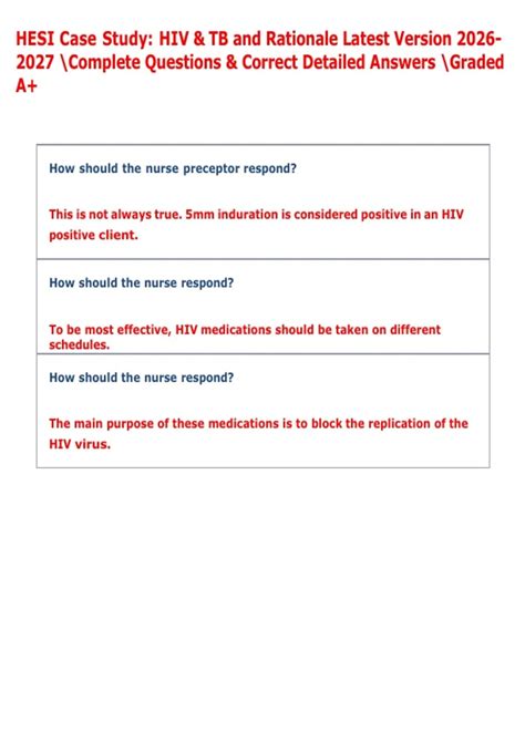 Hiv Tb Hesi Case Study