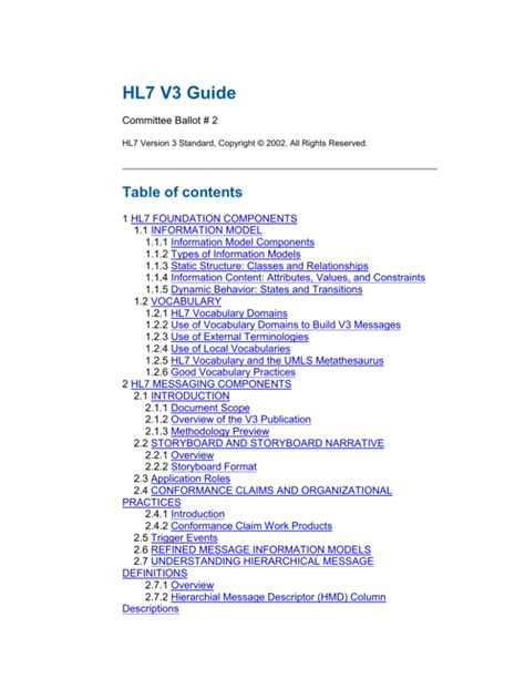 Hl7 V3 Study Guide