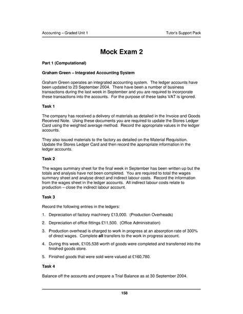 hnc accounting graded unit mock exam