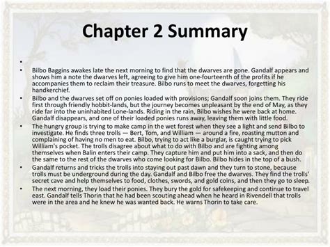 Hobbit Summary By Chapter