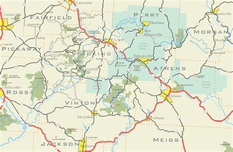 hocking hills ohio map