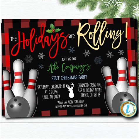 Holiday Bowling Party Template