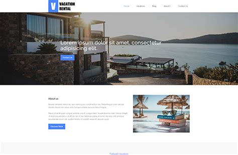 Holiday Home Website Template