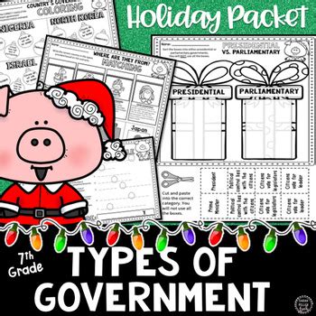 Holiday Social Studies Packet Types Of Government For 6th Grade Government - 6th Grade Government