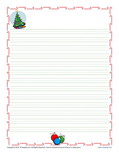 Read Holiday Writing Paper Template 