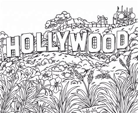 Hollywood Sign Wikipedia Hollywood Sign Coloring Page - Hollywood Sign Coloring Page