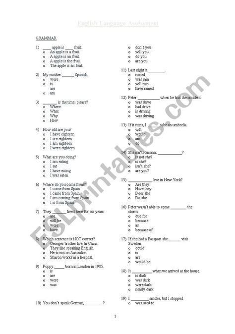 Holmes Language Assessment Practice Test