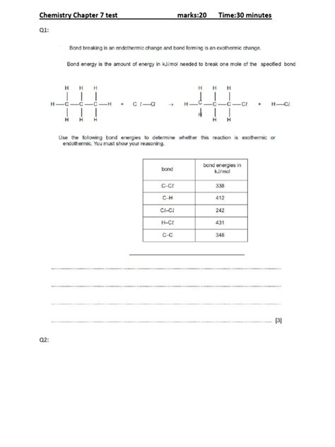 Holt Chemistry Chapter 7 Test