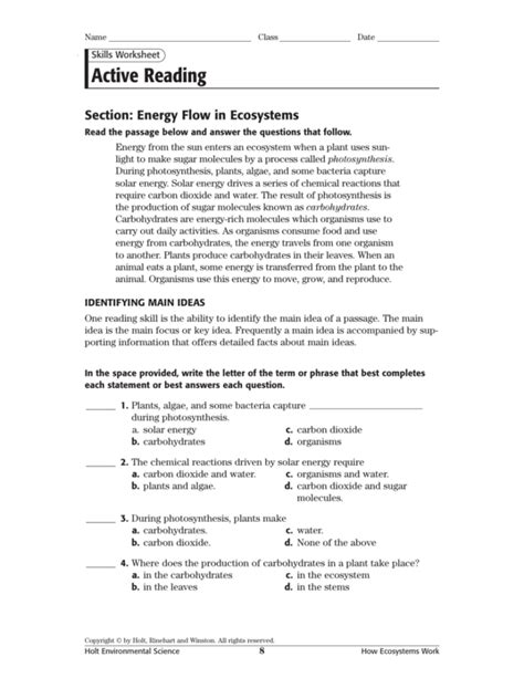 Holt Environmental Science Answer Key