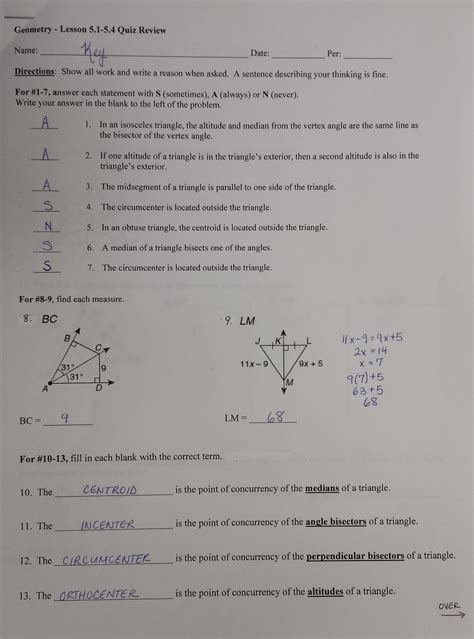 Holt Geometry Lesson 6 3 Answers