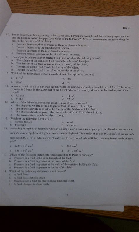 Holt Physics Chapter 8 Fluid Mechanics