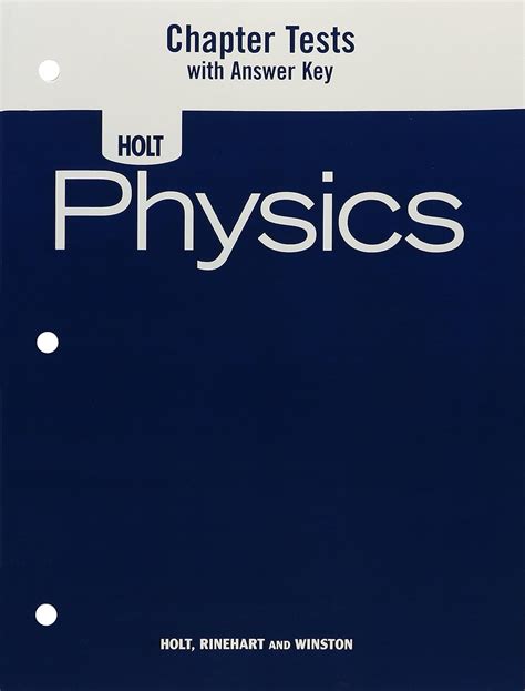 Holt Physics Chapter Test Answer Key
