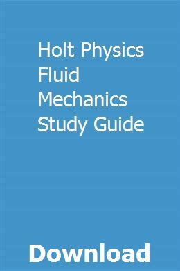 Holt Physics Fluid Mechanics Section Quiz Answers