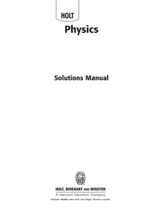 holt physics problem workbook solutions manual