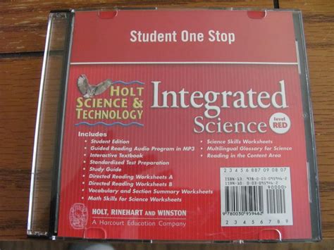 Holt Science Technology Student One Stop Tennessee Grade 8 Cd Rom Includes Student Edition Adn Much More