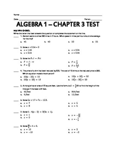 Download Holt Algebra 1 Chapter 9 Quiz 