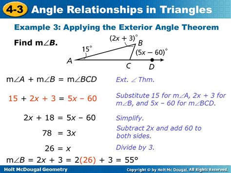 Download Holt Geometry Angle Relationships In Triangles Answers 