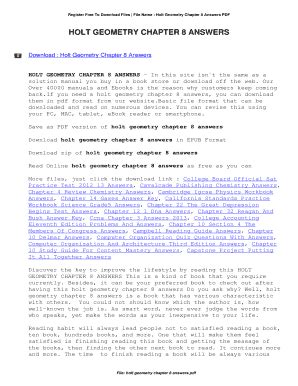 Download Holt Geometry Answers Chapter 8 