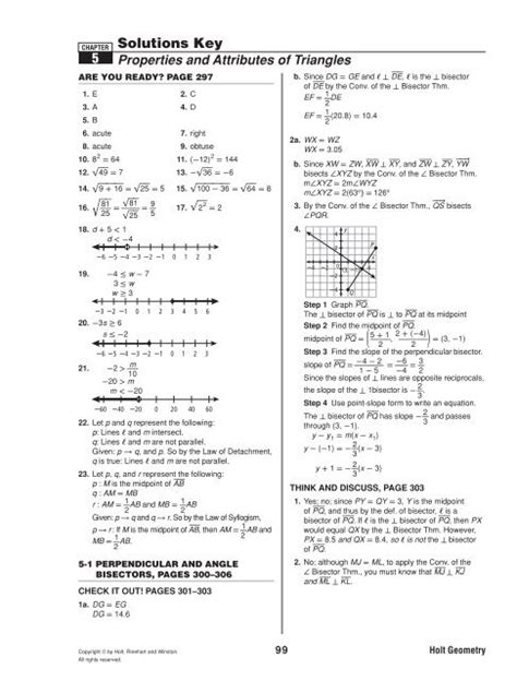 Read Holt Geometry Chapter 5 Test Answer Key 