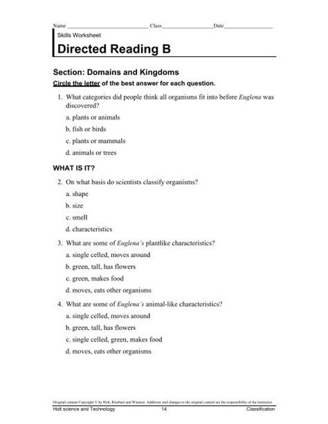 Read Online Holt Life Science Chapter 7 Directed Reading Answers 
