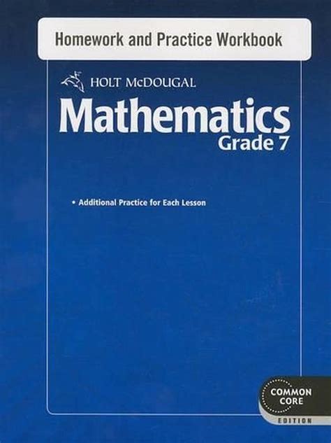 Full Download Holt Mcdougal Mathematics Grade 7 Work Answers 