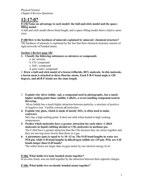Full Download Holt Physical Science Chapter 6 Review Answers 