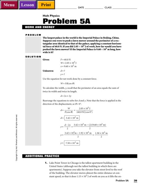 Read Online Holt Physics Additional Practice Problem 16B Answers 