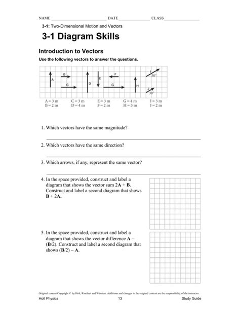 Download Holt Physics Diagram Skills Introduction Vectors Answers 