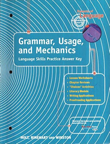 Download Holt Rinehart Winston Grammar Usage Mechanics Answers 