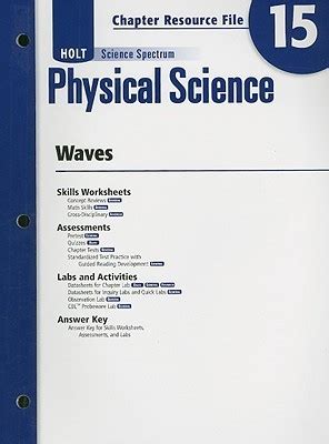 Full Download Holt Science Spectrum Physical Science Waves Chapter Resource File 15 Skills Worksheets Tests Quizzes Labs And Activities Answer Key 