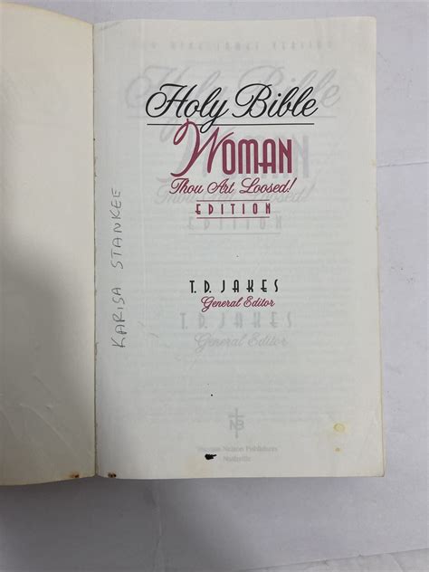Read Online Holy Bible Woman Thou Art Loosed Edition 